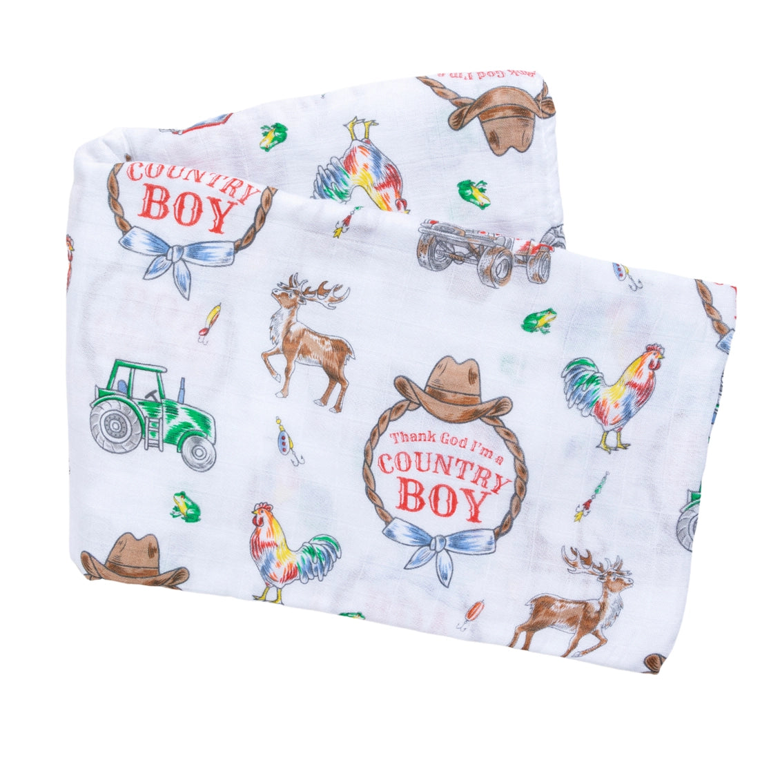 Country Boy Themed Swaddle Blanket
