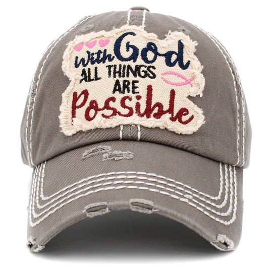 With God All Things Are Possible Cap