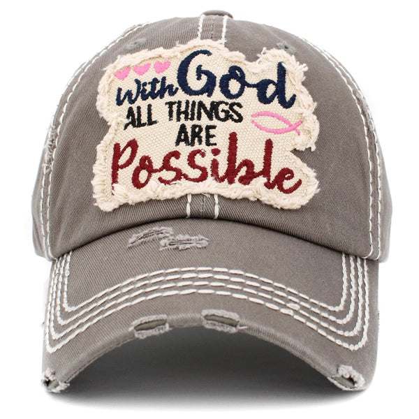 With God All Things Are Possible Cap