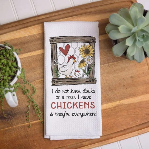 Chickens Everywhere Dish Towel